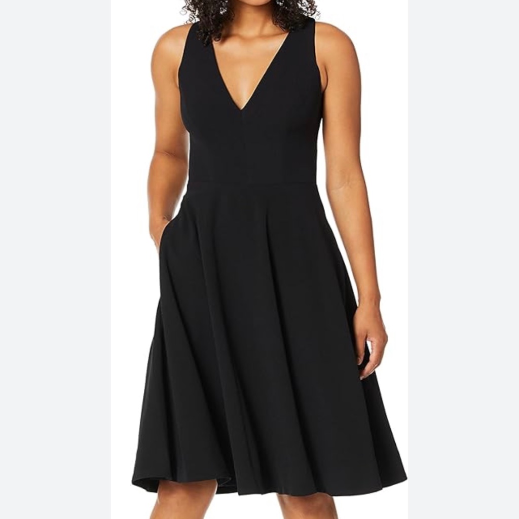 Dress The Population Black Catalina Fit And Flare Sleeveless Dress Size Xl Nwt